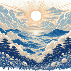 Wall Mural - vector of sunrise design 