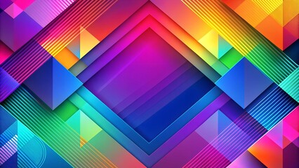 Poster - Abstract Gradient Symphony: A Vibrant Blend of Shapes and Hues  AI generated