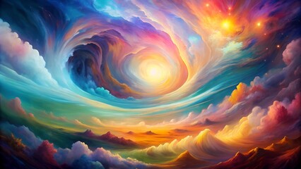 Canvas Print - A Tapestry of Dreamscapes: An Ethereal Canvas of Shifting Colors and Abstract Forms  AI generated