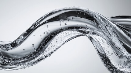 Wall Mural - A close-up of glass flowing shapes against a light gray background.