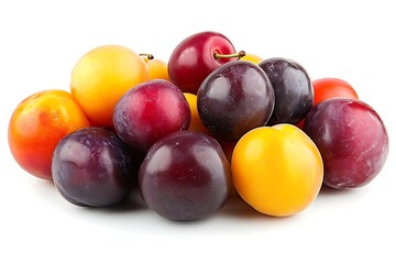 Closeup Photo of a Pile of Colorful Plums