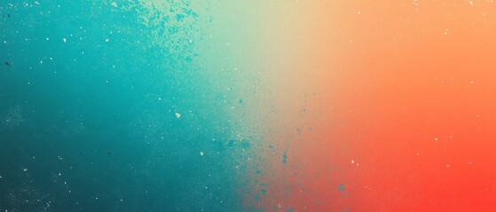Aufkleber - Retro Vibes. Teal, Orange, and Red Grainy Gradient Summer Banner Design