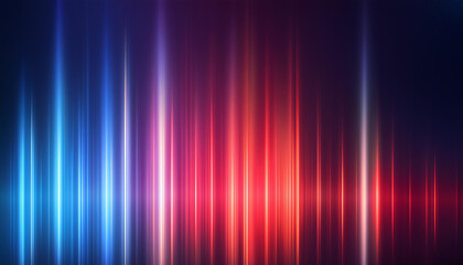 Poster - Abstract Gradient Light Beams Reflecting on a Dark Surface with Vibrant Blue Lines, Futuristic Neon Spectrum Illumination Effect.  Digital Art Composition. Patriotic Background