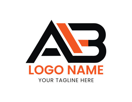 AB Logo Design Vector typography and Creative Letter Logo Concept 