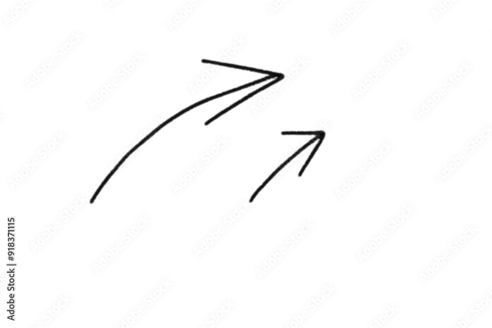 Hand drawn thin line arrows collection, various vector curvy and wavy ...