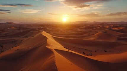 Wall Mural - Sunset Over the Desert Dunes