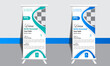 © MD - Return to school enrolling research on kids push to college entry with a bright rack card or a banner roll-up DL rollup banner Design Template