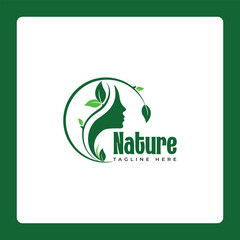 Wall Mural - natural logo green colour background