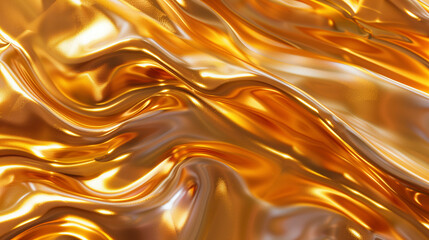 Wall Mural - a close up of a shiny gold fabric with a very smooth surface