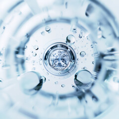 Wall Mural - there is a close up view of a water bottle with water droplets