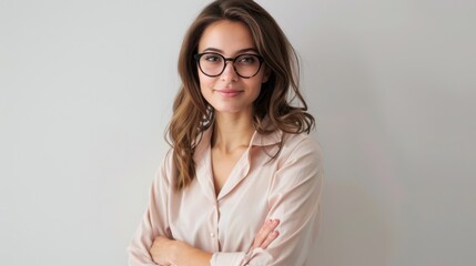 Wall Mural - The confident woman in glasses