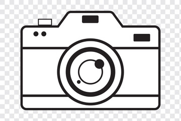 Poster - Photography camera line art icon for apps and websites. EPS 10.