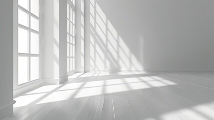 Abstract white room with light and shadow from window background