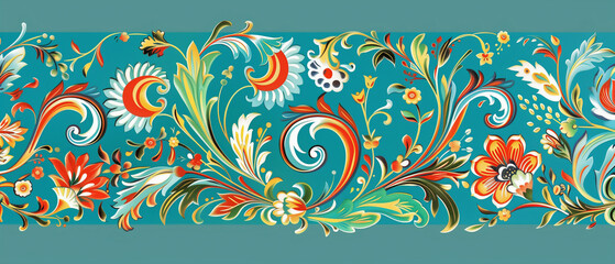 Wall Mural - a close up of a blue background with a floral design