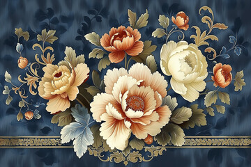 Wall Mural - there is a picture of a beautiful floral wallpaper with flowers