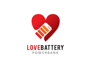 Wall Mural - Love Battery logo symbol or icon template