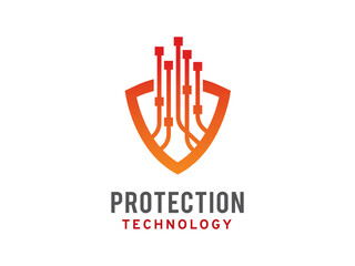 Wall Mural - Shield Technology logo symbol or icon template