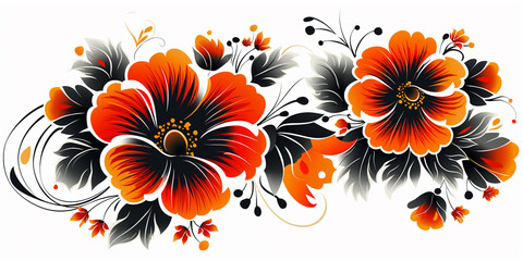 Wall Mural - there is a picture of a flower design on a white background