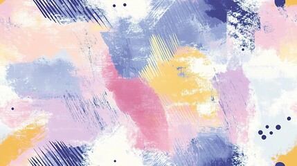 Wall Mural - Abstract Painting with Pastel Colors and Brushstrokes