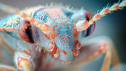 Sticker - Macro shot of a bug - The detailed anatomy and colorfulness of a bug.