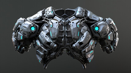 Wall Mural - Heavy Cybernetic Shoulder and Chest Armor with Advanced Technology