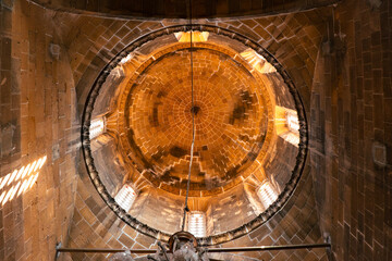 intricate dome ceiling inside a historic building