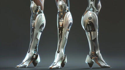 Wall Mural - Close-Up of Futuristic Robotic Legs with Advanced Mechanics