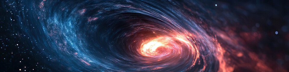 Wall Mural - The black hole a cosmic abyss surrounded by swirling galaxy stars. 