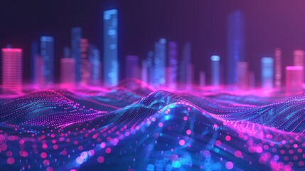 Aufkleber - A cityscape with buildings and a blue ocean