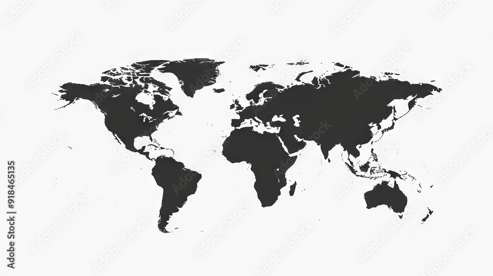 world map, isolated on white background. Infographic, Flat Earth, Globe ...