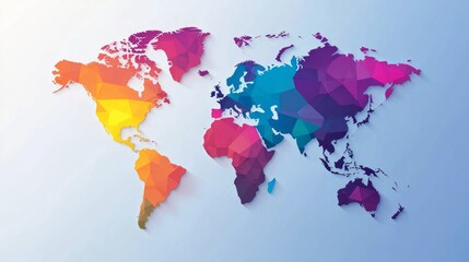 World map isolated modern colorful style. for website layouts, background, education, precise, customizable, Travel worldwide, map silhouette backdrop, earth geography, political, reports. --ar 