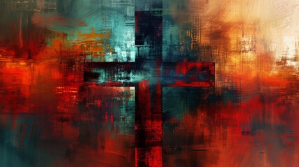 Wall Mural - An artistic representation of a church cross