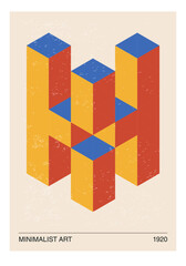 Wall Mural - Minimal 20s geometric design poster