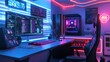 © paukan - Neon lit Gaming Setup