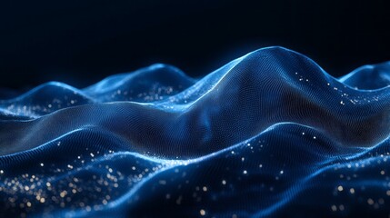 Aufkleber - A blue wave with a lot of sparkles on it
