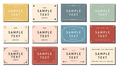 Aufkleber - Simple frame set Ornament Decoration Line , Title Label Template