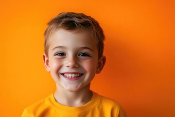 Happy Boy in Styled Background, Suitable for Advertising Use