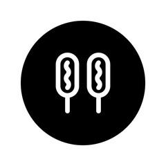 Sticker - corn dog line circular icon