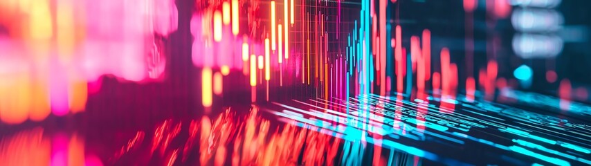 Fototapete - Vibrant abstract background featuring colorful lines and patterns, perfect for technology, data visualization, and modern design projects.