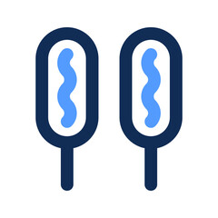 Sticker - corn dog line color icon