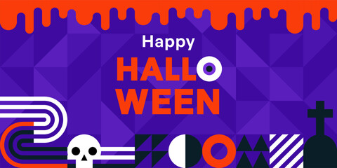Wall Mural - halloween geometric bauhaus background