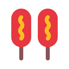 Canvas Print - corn dog flat icon