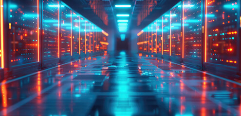 Fototapete - Secure network architecture with layered security approach. Generative AI.