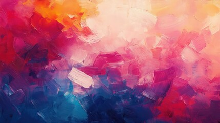 Wall Mural - Abstract colorful style with impressionist paint strokes background. AI generated