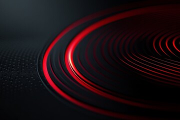 Poster - Red glowing lines gently encircle a dark surface, creating an intriguing and modern visual effect that adds depth and atmosphere