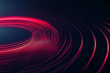 Poster - Subtle red glowing lines encircle a dark background, creating an alluring visual effect that draws attention to the intricate pattern