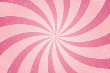 Poster - candy pink background. textured strawberry spiral rays pattern. vector creamy sweet cartoon radial s