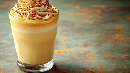 Poster - Creamy Caramel Dessert Drink in Stylish Glass