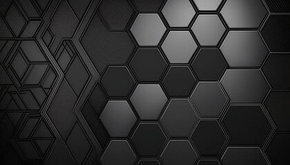 geometric hexagons texture dark gray black metallic pattern abstract background technology industrial