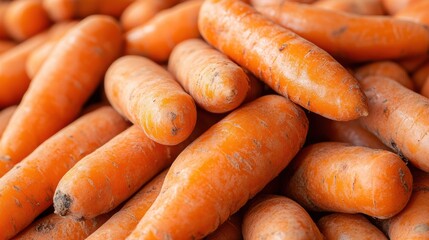 Wall Mural - Fresh Carrots Piled Together in Vibrant Orange Display